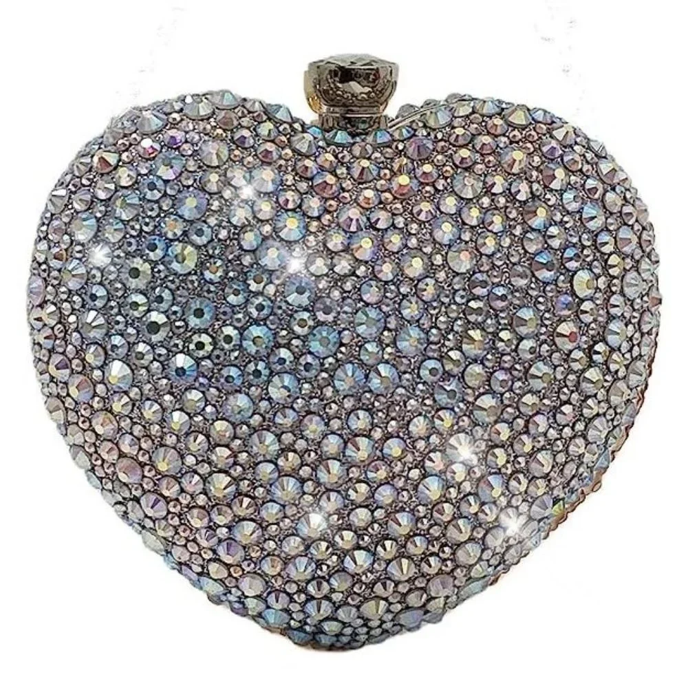 NEW Sparkling Bling Swarovski Crystal Rhinestone Valentine Heart Purse +… - Picture 4 of 16